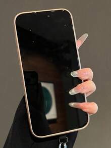 Fashion Lychee Leather Texture Large Window Phone Case Compatible With IPhone 17 Pro Max 17 Pro 16 Pro Max 15 14 Pro 13 12 Pro 17 Camera Protection Matte Soft Edge Shockproof Protective Cover With Portable Wrist Strap Lanyard - Khaki - View 4