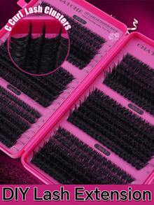 648/684/720pcs Large Capacity Cluster False Eyelashes, Thick And Curly Eyelash Extension Set, D Curl, DIY Eyelash Extension Kit, Fluffy And Soft Individual Lashes, Create Full And Natural Makeup Look, Easy And Convenient DIY At Home, Cluster Lashes. Suitable For Summer Wear. - Multicolor - View 6