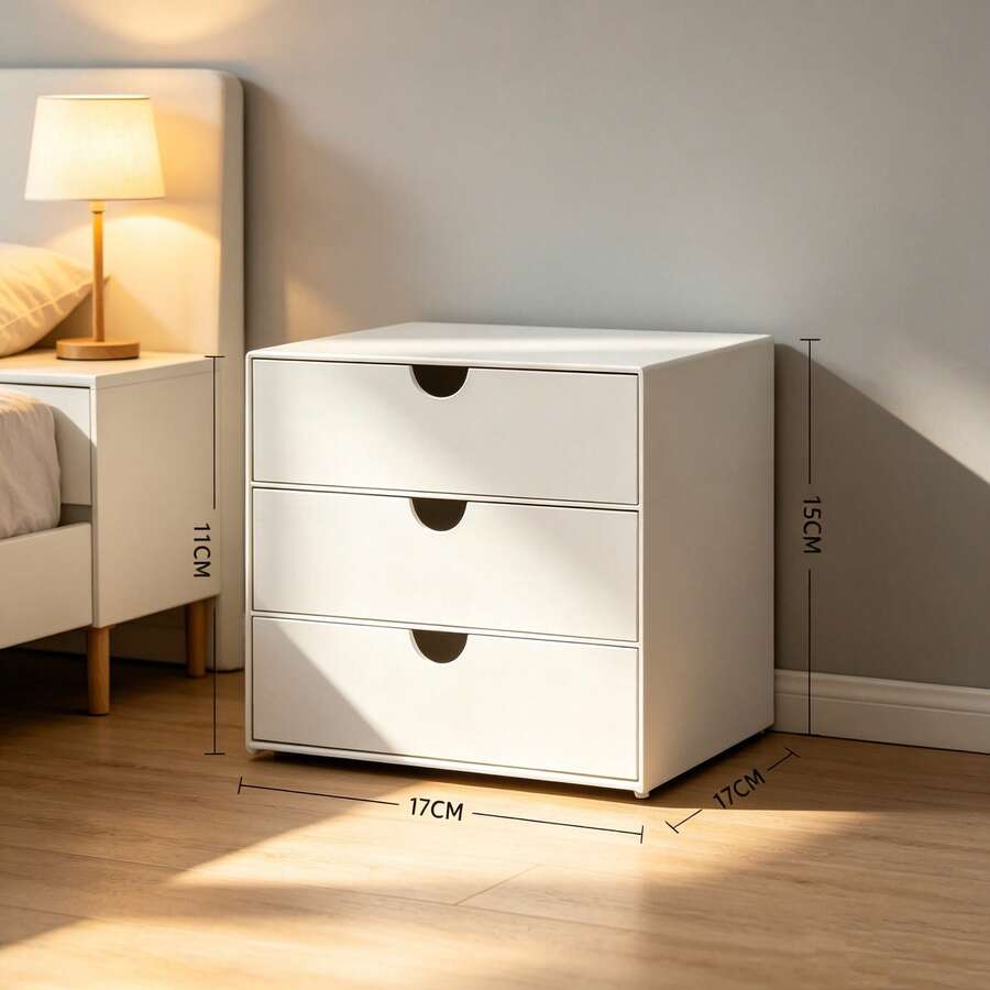 1pc/Clear Desktop Drawer Storage Box, Slanted Compartment Organizer, Stackable Countertop Makeup & Stationery Storage Rack - Storage Box - View 1