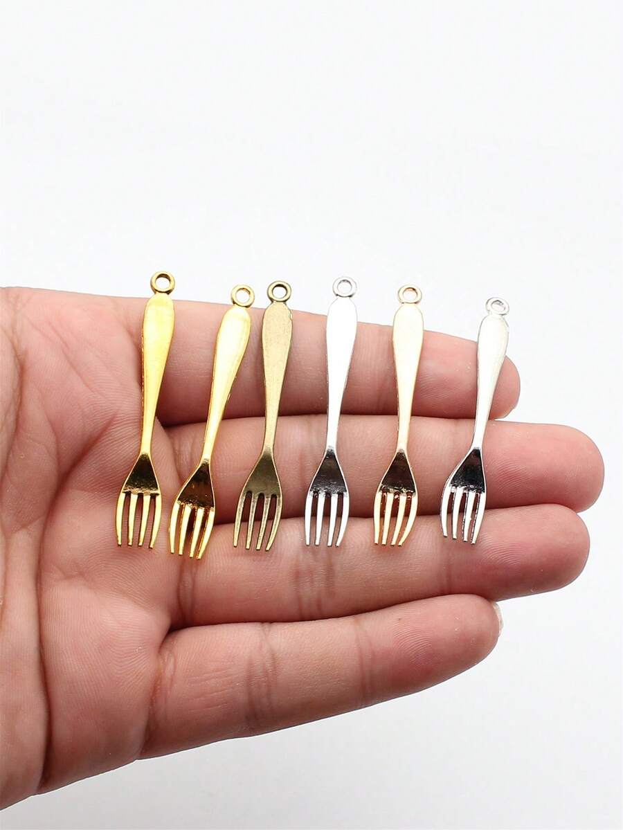 10pcs 55x8mm Fork Charms Pendant For DIY Jewelry Making Necklace Keychain Phone Chain Bracelet Making Accessories Handmade Craft Making Findings - Fork - View 1