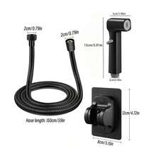 Matte Black Handheld Bidet Sprayer Set, High Pressure Spray Head, Adjustable Water Modes, 1.5m Stainless Steel Hose And Drill-Free Wall Mount Bracket, Suitable For Bathroom, Toilet - Spray Gun - View 3