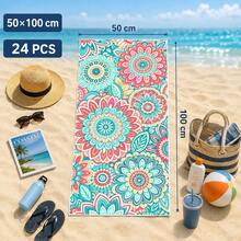 1 pièce/24 pièces Serviette de plage à motif mandala vintage, couverture de plage surdimensionnée en microfibre ultra-fine, serviette de bain super absorbante, convient pour les voyages, la piscine, la plongée, le surf, le yoga, le camping, plusieurs tailles, accessoires de plage, applicable pour la plage, la piscine, les voyages, le camping, le yoga - Multicolore - Voir 23