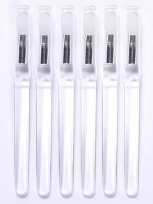 Transparent 6-Piece Set Of Magic Mirror Powder Silicone Reusable Glitter Sticks Professional Eyeshadow Brushes And Makeup Application Tools - White - View 9