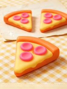 1pc Soft Pizza Shaped Stress Relief Tool - Moisturizing Elastic Fingertip Massager, Relieves Anxiety And Enhances Focus - Multicolor - View 3