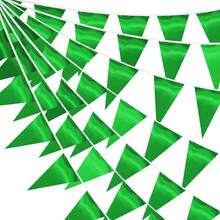 1 Set 10m Long Bannière Drapeau Guirlande Fournitures pour Événements et Fêtes Festival Anniversaire Fête de Remise des Diplômes Mariage Cadeau Fête Salle de Disco Décoration de Fond Multifonctionnelle - Vert - Voir 4