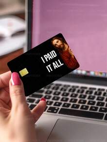 1pc "I PAID IT ALL" Credit Card Cover Sticker Protective Sleeve, PVC Material Anti-Fingerprint Durable Scratch-Resistant Wear-Resistant Skin, Party Birthday Gift, Suitable For Men And Women, Chip Cards, Bank Cards, Credit Cards, Transit Cards, Key Cards, Student Campus Cards Personalized DIY, Privacy Protection - Multicolor - View 9