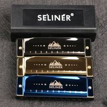SELINER Selinger-Blues Harmonica C Key 10 Hole Diatonic Harmonica C Key Beginner Metal Gift - Silver - View 5