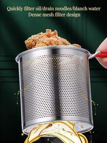 1pc Stainless Steel Frying Pan With Strainer, Small Household Oil Pot, Mini Frying Pan Suitable For Induction Cooker, Micro Frying Pan For Frying Fries, Chicken, Rice, Cauliflower, Chicken Nuggets And Other Ingredients, Convenient And Practical Small Frying Pan - View 10