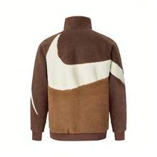 Nike Sportswear Swoosh Reversible Stand Collar Zip-Up Fleece Jacket For Men, Surprise Cocoa Color BQ6546-259 - 卡其色(雙面穿) - 查看 8