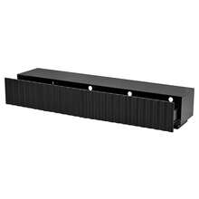 TV Unit, Modern Low Cabinet With Wavy Front, Ample Storage Space, Push-To-Open Mechanism: Minimalist TV Unit For The Living Room. - Black - View 6