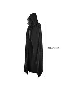 1pc 59 Inch Hooded Cloak, Unisex, Wearable Hooded Robe, Neutral Halloween Witch Vampire Wizard Raven Cosplay Costume, Full Length Hooded Cape, Long Cloak Cosplay Outfit - Multicolor - View 11