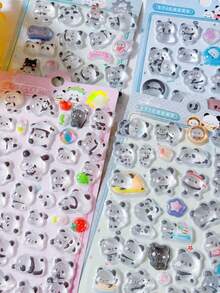 Pegatinas Lindas de Panda para Alivio del Estrés con Relieve 3D Decoración para Manualidades Infantiles Regalo Adorno - Multicolor - Ver 2