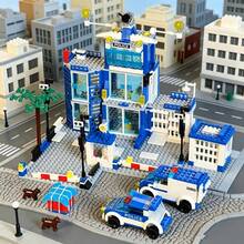 550pcs Blue City Police Pattern, Includes 2 Police Car Building Blocks, City Scene With Police Car And Accessories, Suitable For Handmade DIY Building Blocks, Birthday Gift, Christmas, Halloween Gift - Blue - View 9