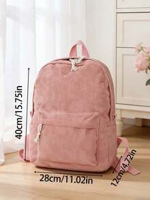 Personalized Custom Embroidered Corduroy Backpack, Custom Name Backpack, Embroidered Corduroy Backpack, Small Animal Accessory Corduroy Backpack, Back To School Season Gift - Multicolor - View 5