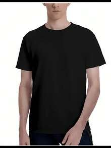 Maglietta grafica vintage da uomo e donna - T-shirt in cotone morbido e traspirante con girocollo - Nera con testo rosa - Vestibilità regolare, camicia casual per uso quotidiano - Lavabile in lavatrice - nero - Visualizzare 2