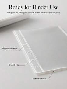 1 Set Of 3pcs A6 A7 A8 M5 Size Transparent Frosted Loose-Leaf Binder Pouches, Multi-Hole Top Loading Refill Bags, Can Store Cash, Envelopes, Coupons, Receipts And Cards School Supplies - Set - View 4