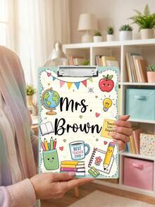 1pc Custom Teacher Name Clipboard,Back To School,Personalized Clipboard, Teacher Clipboard Gift, Cute Classroom Clipboard For Educators Students Teachers Office Staffs,Teacher Appreciation Gift,Back To School - Multicolor - View 6