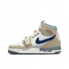 Nike Sepatu Basket High-Top Jordan Legacy 312 3-in-1 dengan Bantalan Velcro, Kenyamanan Retro Rebound, Ukuran GS Unisex - Putih/Krem/Biru - View 3