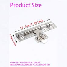 2/6/10pcs Stainless Steel Sliding Bolt Lock, 4/6/8 Inch Flanged Double-Sided Bolt, Padlock Compatible Surface Mount Door And Window Security Latch - Plug - View 16