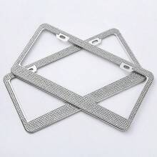 Rhinestone Metal Square Hole License Plate Frame, US Standard Rhinestone License Plate Holder For Canada, USA, Mexico, Stainless Steel, Suitable For Sedan, Sports Car, Electric Car, Travel Car, RV, SUV, Pickup, Off-Road Vehicle, Convertible, Van, Small Truck, Hybrid Car - Multiple Styles - View 6