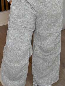 Tween Girl Fashion Cartoon Pattern Cropped Zip-Up Hoodie And Pants - Grey - View 5