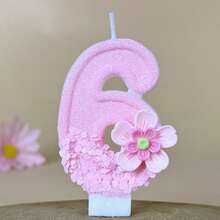 1pc Pure Pink Gradient Double Layer Flower Number Birthday Candle, Suitable For Birthday Party, Company Anniversary Celebration Theme Cake Decoration - View 11