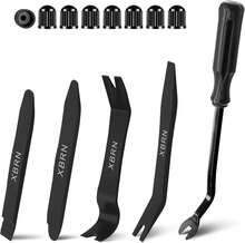 Auto Trim Removal Tool Kit,13 Pcs Car Panel Door Window Tools Kit,Auto Clip Fastener Remover Pry Tool Set-Black - White - View 1