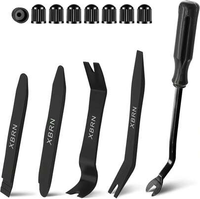 Auto Trim Removal Tool Kit,13 Pcs Car Panel Door Window Tools Kit,Auto Clip Fastener Remover Pry Tool Set-Black