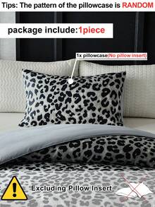 1pc Grey Leopard Print Pillowcase, Fashionable Personalized Modern Style Polyester Decorative Throw Pillow Cover Suitable For Sofa, Home Decor, Machine Washable, Without Filling - Grey - View 4