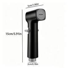 Portable High-Pressure Shower Head, One-Handed Operation Handheld Sprayer, Durable Black Coating, Suitable For Personal Hygiene And Cleaning, Without Hose And Bracket - Spray Gun - View 3