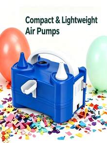Air Pump/73005C 400W 220V 电动气球充气泵，便携式气球鼓风机，带双出气口，适用于生日派对、婚礼、节日和活动装饰（蓝色） - 查看 1