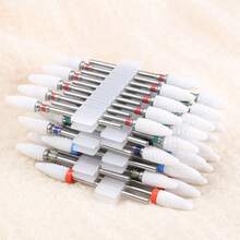 LUSLUKING 10PCS Ceramic Nail Drill Bits Set, 3/32 Inch Professional Manicure Pedicure Tools, Multi Shapes Fine Medium Coarse Grit For Acrylic Gel Nails Cuticle - Multicolor - View 3