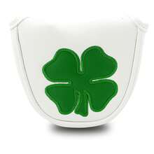 Lucky Four-Leaf Clover Theme Golf Putter Headcover, White And Green Color Block 3D Embroidery Craft, Fresh And Auspicious Appearance, Golf Accessory - White - View 10