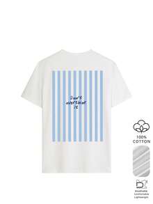 Women's Summer Dopamine White T-Shirt Dress, Personalized Gradient Pink "GIVE" Letter Print, 100% Pure Cotton Skin-Friendly Short Sleeve Casual - White - View 2