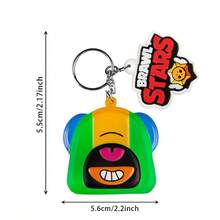 Supercell 1PC Brawl Stars Officially Licensed Squishy Keychain Cute Cartoon Character Keyring Soft PU Material Bounce-Back Stress Relief Fun Doll Backpack Accessories Birthday Christmas Gift - Multicolor - View 8