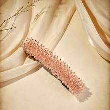 A Handmade, Colorful, Beaded Crystal Hairpin – An Elegant, Everyday Hair Accessory. - Apricot - View 3