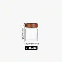 1pc Glass Storage Jar, Airtight Food Container With Wooden Lid, Transparent Glass Canister Suitable For Pantry, Kitchen To Store Flour, Sugar, Tea, Coffee, Snacks, Spices, Etc. - Multicolor - View 11