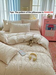 1pc Bohemian Style Khaki Cut-Out Bed Pillowcase, Minimalist Fashion Modern Textured Throw Pillow Cover Suitable For All Seasons, Machine Washable, Without Filling - Khaki - View 7