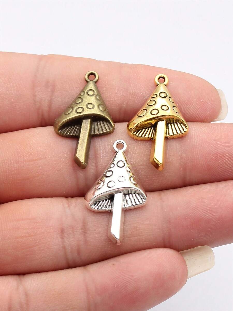 10個 29x17mm 蘑菇吊飾吊墜 DIY珠寶製作項鍊鑰匙圈手機鍊手鍊配件手工藝配件 - 菇 - 查看 1