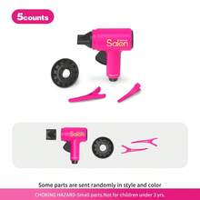 Perlengkapan Bermain Peran Salon Rambut Anak - Set Mainan Penataan Kecantikan dengan Pengering Rambut Non-Listrik & Aksesoris, Hadiah Bermain Peran untuk Anak Perempuan - MultiWarna - View 11