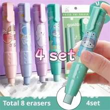 1~4套筆型橡皮擦組可替換芯，可愛卡通鉛筆橡皮擦，兒童用伸縮橡皮筆軟橡膠替芯，返校季 - 彩色 - 查看 18