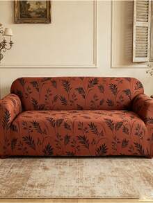 1pc Full Coverage Sofa Cover, Modern Style Polyester Fabric, Machine Washable, All Season Use - Brown - View 3