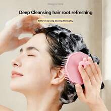 2pcs Scalp Massage Hair Brush | 8cm Wide Comb Surface Covers Large Area, Soft Silicone Wide Teeth Target Tangles, Circular Massage Structure Mimics Finger Pressure, Easy Lather Design Enhances Cleaning Efficiency, Fully Washable Without Residue, Material Balances Scalp Health And Sustainability - A - View 2