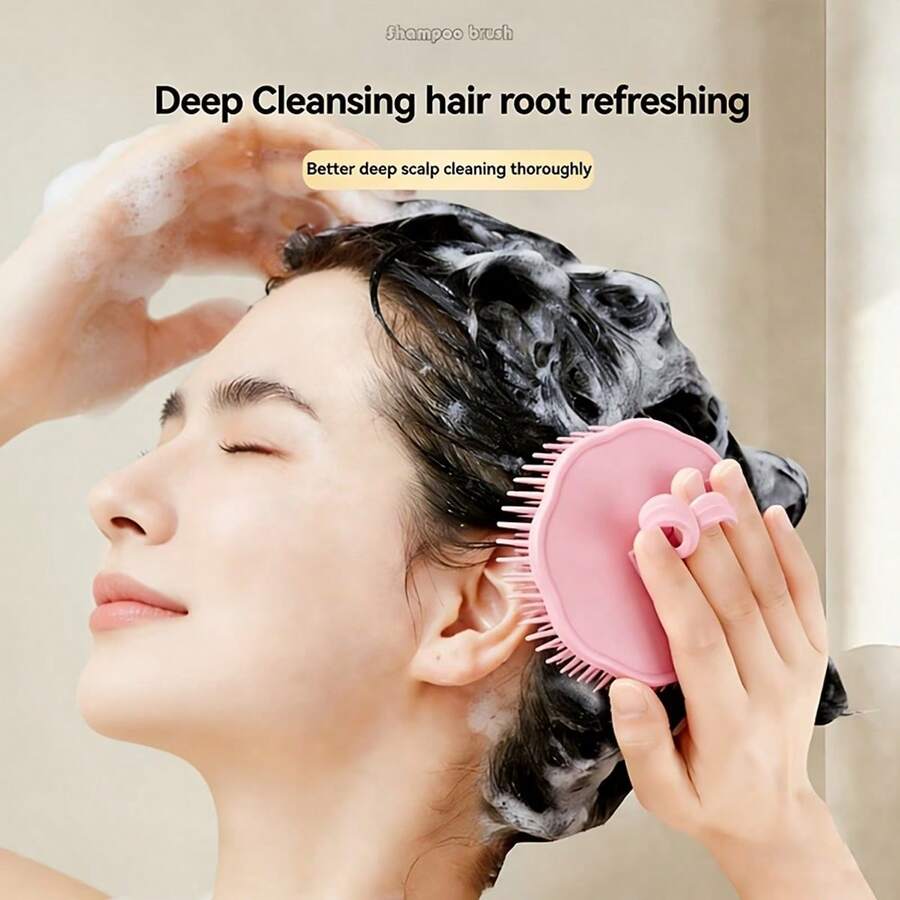 2pcs Scalp Massage Hair Brush | 8cm Wide Comb Surface Covers Large Area, Soft Silicone Wide Teeth Target Tangles, Circular Massage Structure Mimics Finger Pressure, Easy Lather Design Enhances Cleaning Efficiency, Fully Washable Without Residue, Material Balances Scalp Health And Sustainability