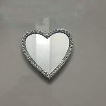 Shockproof Mirror Element Push-Pull Phone Holder 1pc Self-Adhesive Heart-Shaped Diamond Mirror Phone Holder, Expandable Phone Case Accessory, Fashionable Creative Phone Case Decoration Spring Birthday Gift Party - White - View 9