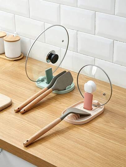 1pc Foldable Wall-Mounted Kitchen Utensil Storage Rack, Can Hold Spoons, Spatulas, Chopsticks, Pot Lids, Multi-Slot Design, Multi-Purpose, Moisture-Proof And Easy To Clean