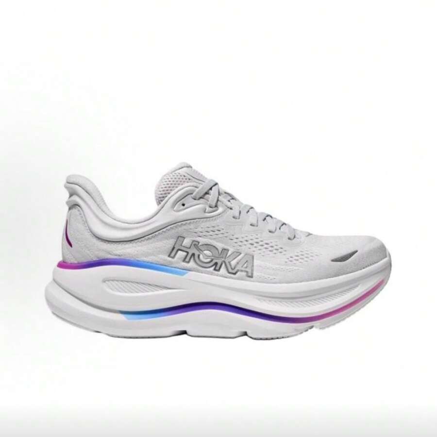 Hoka One One 春夏新款 Bondi 9 路跑鞋，透氣輕量舒適緩震防滑四季通用中性鞋 灰色