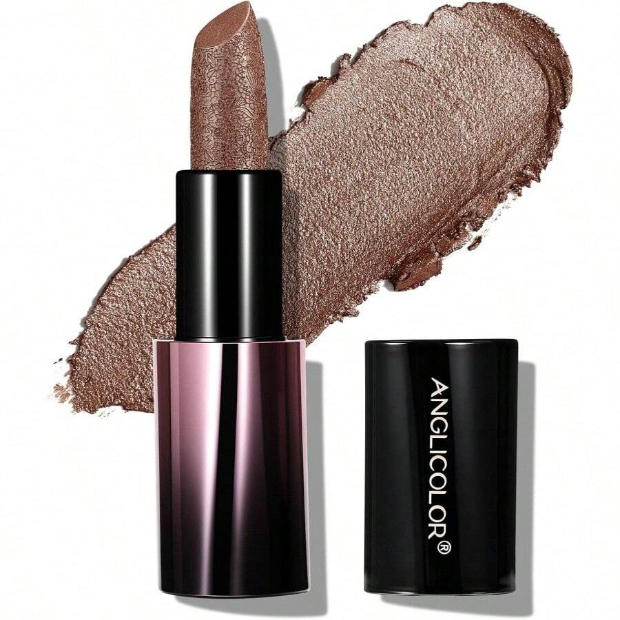 Lpiz Labial Cafe Brillo MetLico, Labiales Lustrous, Brown Lipstick Labios De Sculpted Hidratante, Frmula Cremosa Ligera y Suave para Labios Hidratados, No Pegajoso 03 GILDED COCOA - 03 CACAO DORADO - Ver 1