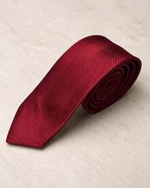 Men's Formal Ties, Versatile For Suits, Suitable For Weddings, Banquets, And Job Interviews. - 酒紅色 - 查看 3