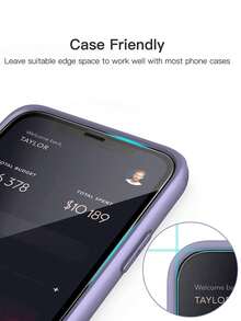 3片裝高解析度防刮鋼化玻璃螢幕保護貼，適用於 iPhone 17/16 Pro Max/16/16 Pro/16 Plus/15 Pro Max/15/15 Pro/15 Plus/14 Pro Max/14/14 Pro/14 Plus/13 Pro Max/13/13 Pro/12/11，附絲網印刷黑色邊框，螢幕保護貼 - 白色 - 查看 4